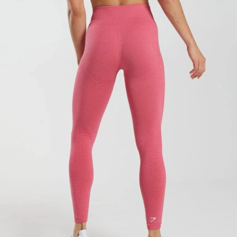 Gymshark Women's Vital Leggings Size M Pink Seamless Compression Gym Yoga Run - Picture 2 of 13